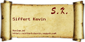 Siffert Kevin névjegykártya